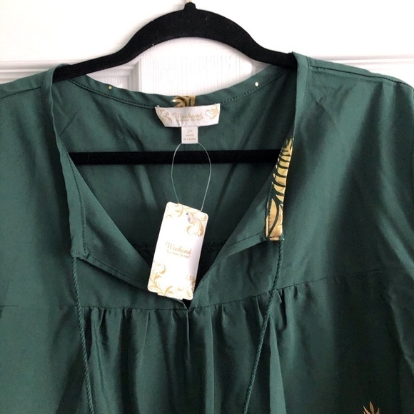 Weekend Suzanne Betro green boho swing top in size 2x - Picture 3 of 10
